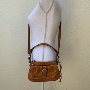 FOSSIL Brown Leather Crossbody Hand Bag